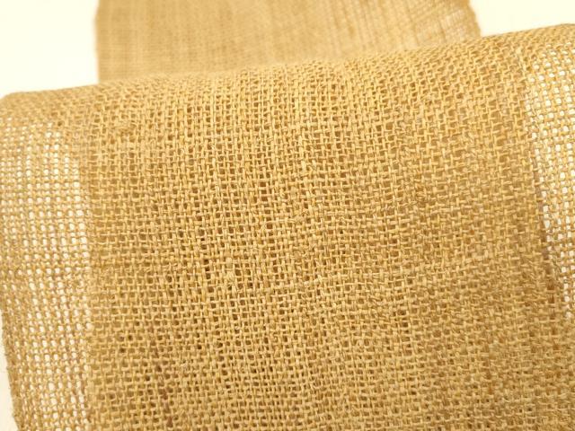 平和屋着物＊夏物　半幅帯　狐色　麻　逸品　DABC8295cm