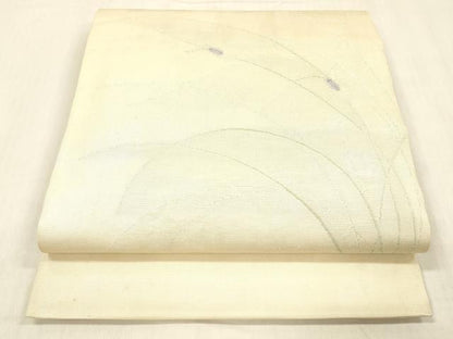 平和屋着物＊夏物 太鼓袋帯 夏虫草葉文 銀糸 正絹 逸品 DABC8297cm