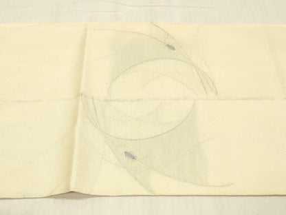 平和屋着物＊夏物 太鼓袋帯 夏虫草葉文 銀糸 正絹 逸品 DABC8297cm
