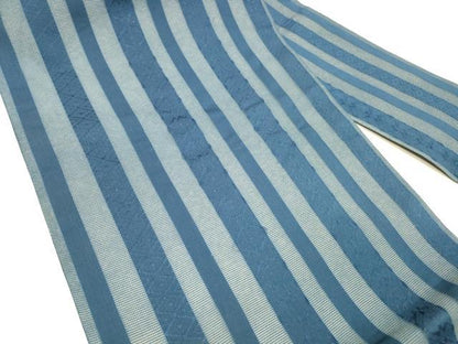 平和屋着物＊夏物 本場筑前博多織 全通柄九寸名古屋帯 紗献上 紺青色 正絹 逸品 DABC8299cm