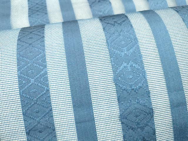 平和屋着物＊夏物 本場筑前博多織 全通柄九寸名古屋帯 紗献上 紺青色 正絹 逸品 DABC8299cm