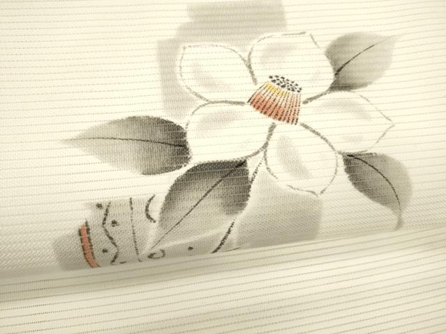 平和屋着物＊夏物 八寸名古屋帯 作家物 手描き 枝花文 DABC8300cm