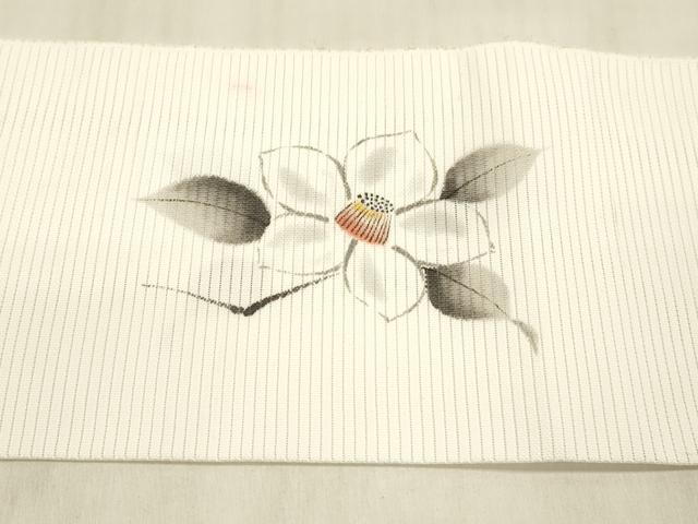 平和屋着物＊夏物 八寸名古屋帯 作家物 手描き 枝花文 DABC8300cm
