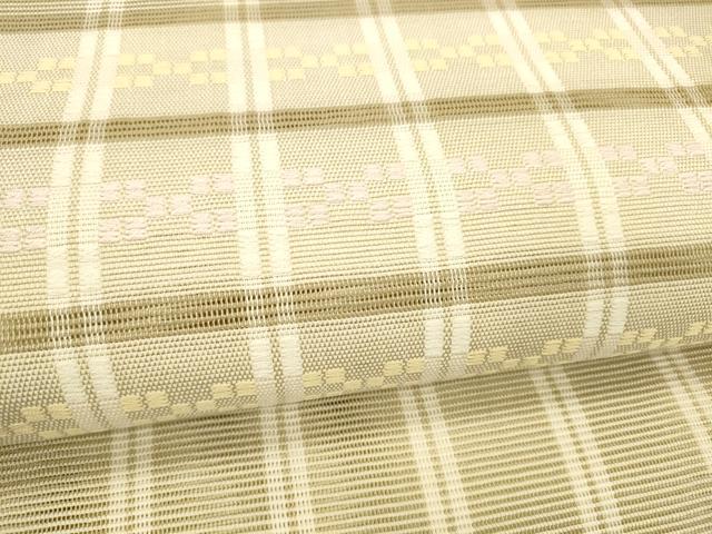 平和屋着物＊夏物 八寸名古屋帯 花織 格子抽象文 正絹 逸品 DABC8302cm