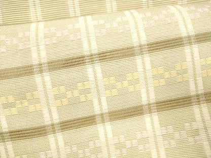 平和屋着物＊夏物 八寸名古屋帯 花織 格子抽象文 正絹 逸品 DABC8302cm