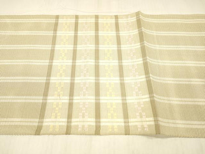 平和屋着物＊夏物 八寸名古屋帯 花織 格子抽象文 正絹 逸品 DABC8302cm