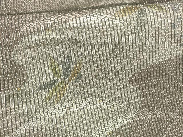 平和屋着物＊夏物 太鼓柄袋帯 草葉文 黒地 銀糸 正絹 逸品 DABC8303cm