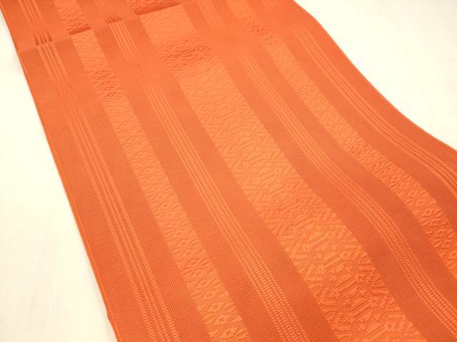 平和屋着物＊夏物 本場筑前博多織 八寸名古屋帯 紗献上 緋色 正絹 逸品 DABC8305cm
