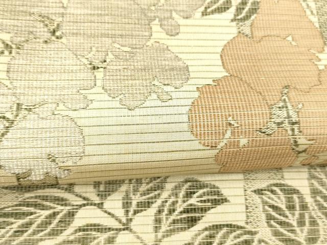 平和屋着物＊夏物 アンティーク 大正ロマン 丸帯 引き抜き帯 竹藤花房 銀糸 正絹 逸品 DABC8307cm