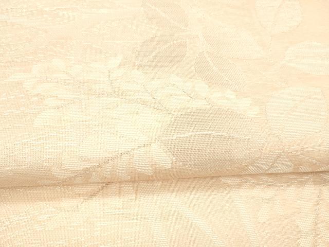 平和屋着物＊夏物 六通柄 本袋帯 草葉文 銀糸 正絹 逸品 DABC8308cm