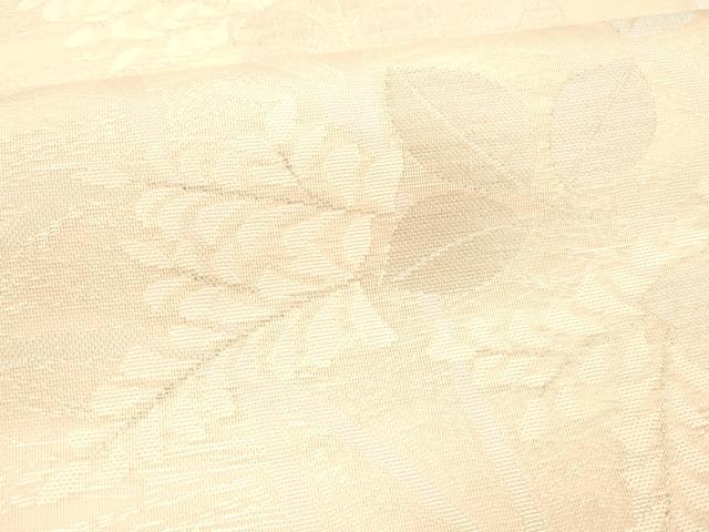 平和屋着物＊夏物 六通柄 本袋帯 草葉文 銀糸 正絹 逸品 DABC8308cm