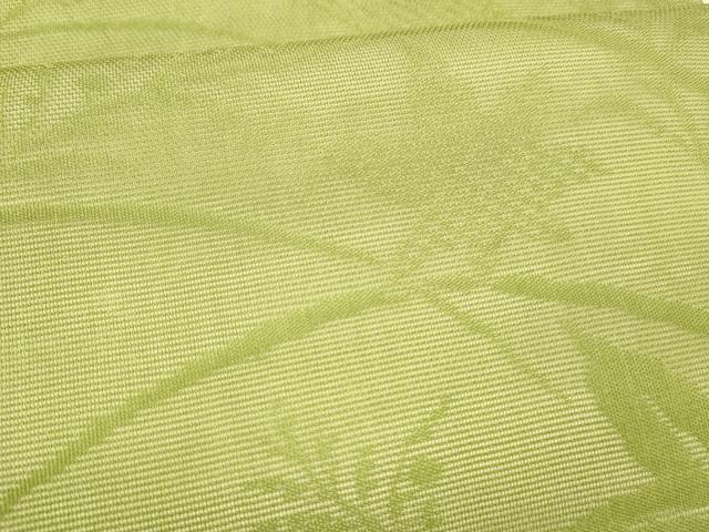 平和屋着物＊夏物 九寸開き名古屋帯 草葉文 青丹色 正絹 逸品 DABC8312cm