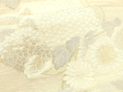 平和屋着物＊夏物 六通柄袋帯 流水草花文 金銀糸 正絹 逸品 DABC8315cm