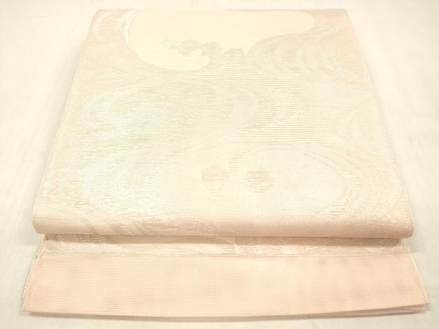 平和屋着物＊夏物 六通柄 本袋帯 流水文 銀糸 正絹 逸品 DABC8316cm