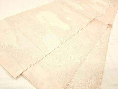 平和屋着物＊夏物 六通柄 本袋帯 流水文 銀糸 正絹 逸品 DABC8316cm