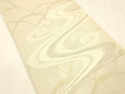 平和屋着物＊夏物 太鼓柄 本袋帯 流水芝文 銀糸 正絹 逸品 DABC8317cm