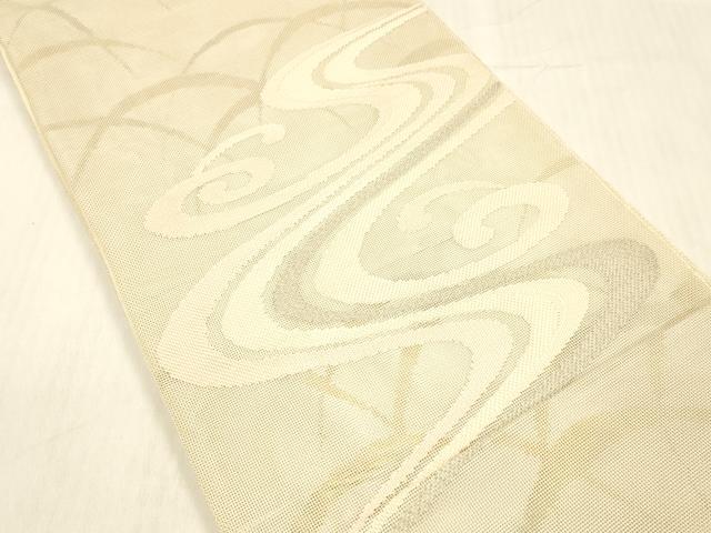 平和屋着物＊夏物 太鼓柄 本袋帯 流水芝文 銀糸 正絹 逸品 DABC8317cm