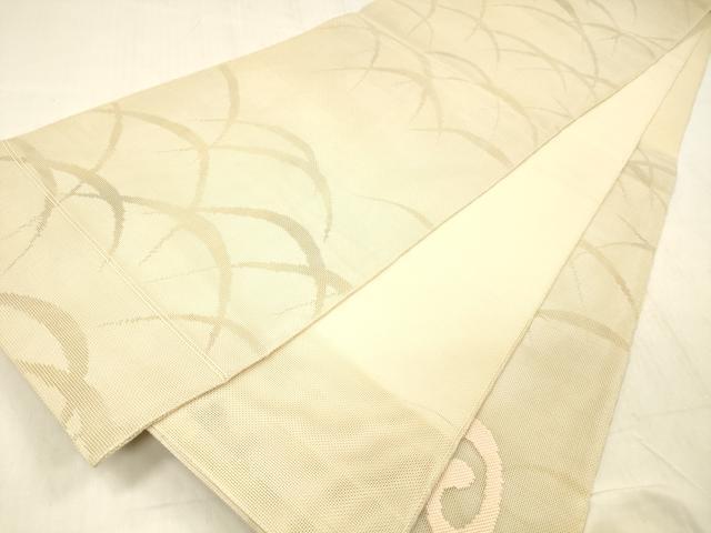 平和屋着物＊夏物 太鼓柄 本袋帯 流水芝文 銀糸 正絹 逸品 DABC8317cm