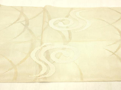 平和屋着物＊夏物 太鼓柄 本袋帯 流水芝文 銀糸 正絹 逸品 DABC8317cm