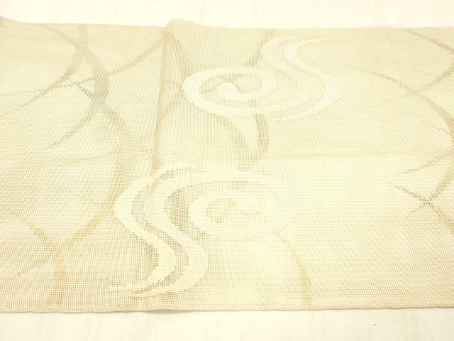 平和屋着物＊夏物 太鼓柄 本袋帯 流水芝文 銀糸 正絹 逸品 DABC8317cm