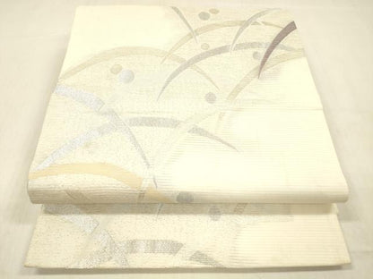 平和屋着物＊夏物 六通柄袋帯 露芝文 銀糸 正絹 逸品 DABC8318cm