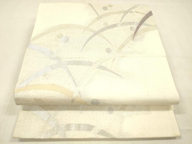 平和屋着物＊夏物 六通柄袋帯 露芝文 銀糸 正絹 逸品 DABC8318cm