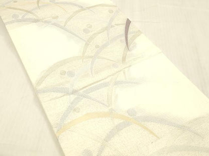 平和屋着物＊夏物 六通柄袋帯 露芝文 銀糸 正絹 逸品 DABC8318cm