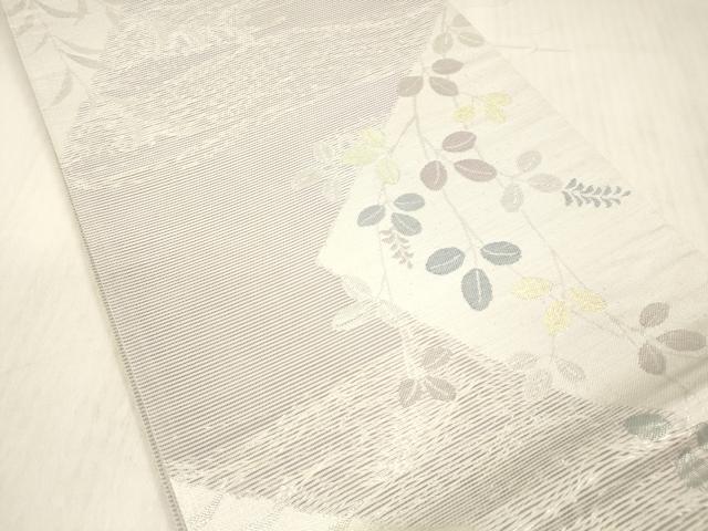 平和屋着物＊夏物 六通柄袋帯 枝葉文 金銀糸 正絹 逸品 DABC8320cm