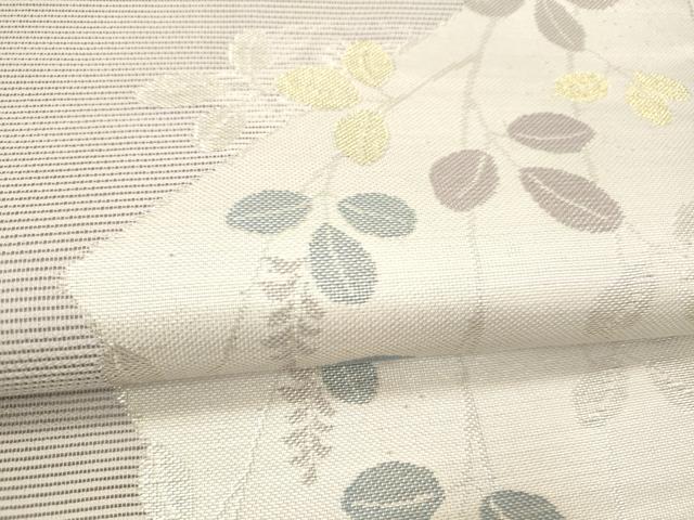 平和屋着物＊夏物 六通柄袋帯 枝葉文 金銀糸 正絹 逸品 DABC8320cm