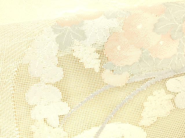 平和屋着物＊夏物 太鼓柄袋帯 草花文 正絹 逸品 DABC8322cm