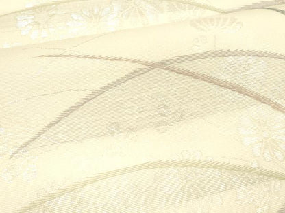 平和屋着物＊夏物 六通柄袋帯 草花文 銀糸 正絹 逸品 DABC8323cm