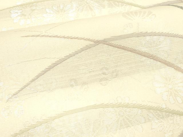 平和屋着物＊夏物 六通柄袋帯 草花文 銀糸 正絹 逸品 DABC8323cm