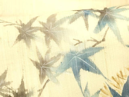 平和屋着物＊夏物 九寸名古屋帯 手描き 草葉文 麻 逸品 DABC8330cm