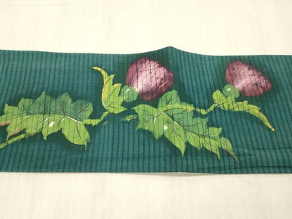 平和屋着物＊夏物 アンティーク 大正ロマン 九寸名古屋帯 絽縮緬 作家物 手描き 草花文 正絹 逸品 DABC8331cm