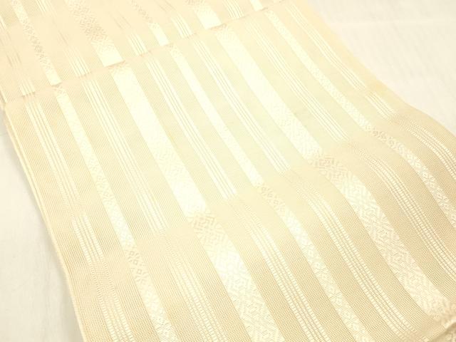 平和屋着物＊夏物 本場筑前博多織 八寸名古屋帯 紗献上 肌色 正絹 逸品 DABC8332cm