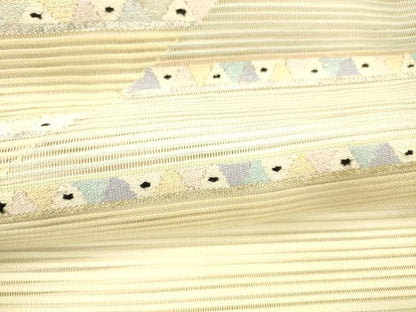 平和屋着物＊夏物 絽綴れ 八寸名古屋帯 横段文 金銀糸 正絹 逸品 DABC8335cm