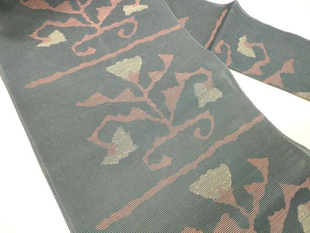 平和屋着物＊夏物 八寸名古屋帯 草花文 正絹 逸品 DABC8340cm
