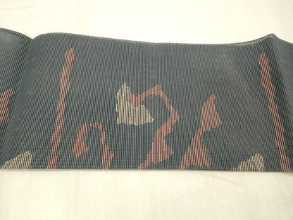 平和屋着物＊夏物 八寸名古屋帯 草花文 正絹 逸品 DABC8340cm