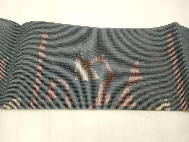 平和屋着物＊夏物 八寸名古屋帯 草花文 正絹 逸品 DABC8340cm