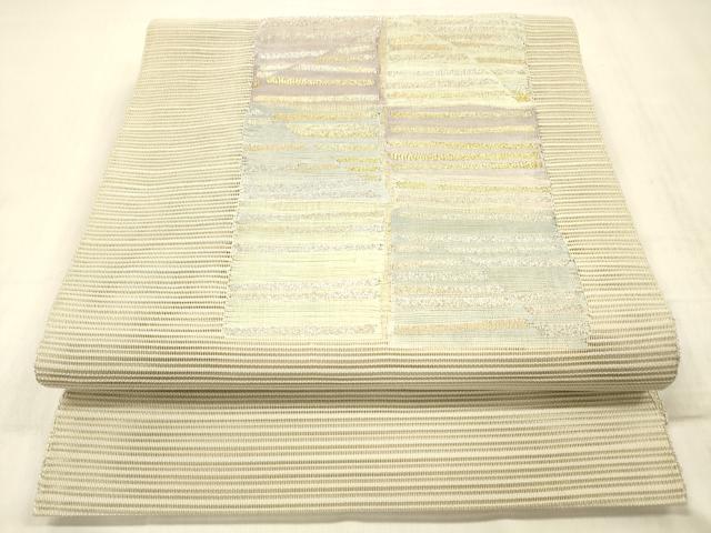 平和屋着物＊夏物 絽綴れ 八寸名古屋帯 抽象文様 金銀糸 正絹 逸品 DABC8341cm