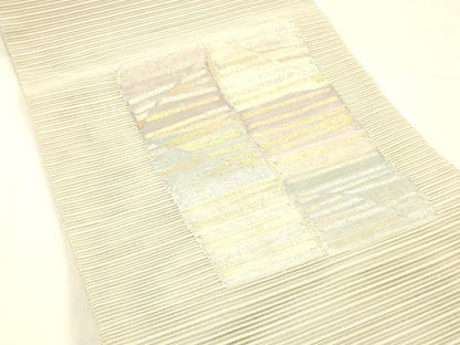 平和屋着物＊夏物 絽綴れ 八寸名古屋帯 抽象文様 金銀糸 正絹 逸品 DABC8341cm