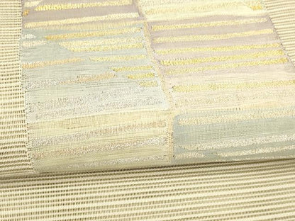 平和屋着物＊夏物 絽綴れ 八寸名古屋帯 抽象文様 金銀糸 正絹 逸品 DABC8341cm