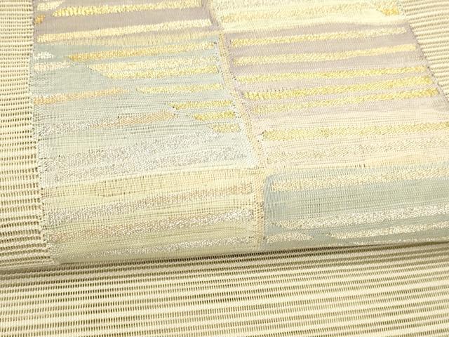 平和屋着物＊夏物 絽綴れ 八寸名古屋帯 抽象文様 金銀糸 正絹 逸品 DABC8341cm