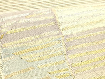 平和屋着物＊夏物 絽綴れ 八寸名古屋帯 抽象文様 金銀糸 正絹 逸品 DABC8341cm