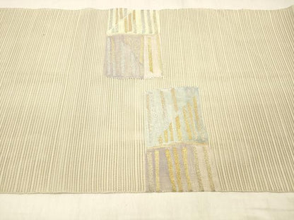 平和屋着物＊夏物 絽綴れ 八寸名古屋帯 抽象文様 金銀糸 正絹 逸品 DABC8341cm