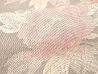 平和屋着物＊夏物 八寸名古屋帯 枝牡丹 正絹 逸品 DABC8345cm