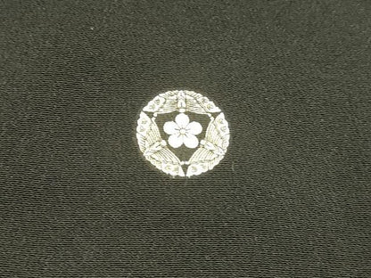 平和屋着物■豪華黒留袖　駒刺繍　花鳥文　正絹　逸品　DABC8353cm
