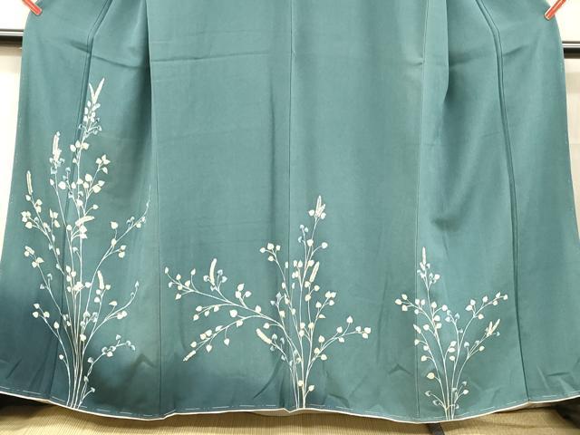平和屋着物■訪問着　枝葉文　暈し染め　正絹　逸品　DABC8356cm