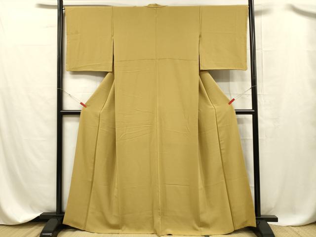 平和屋着物■上質な色無地 黄朽葉色 正絹 逸品 DABC8367cm