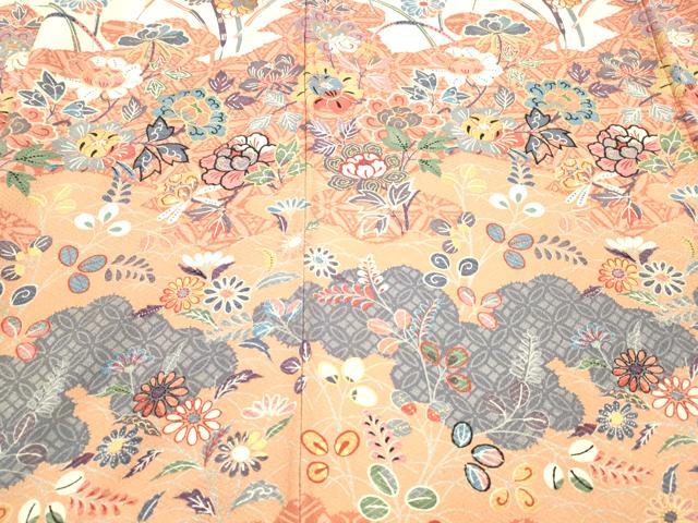 平和屋着物■訪問着 草花文 金彩 正絹 逸品 DABC8372cm